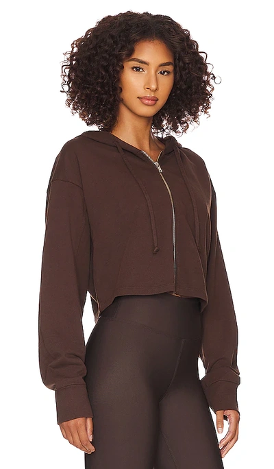 Year Of Ours The Perfect Zip Up Hoodie In Dark Oak