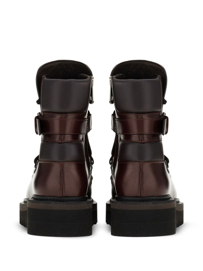 Shop Ferragamo Elimo Lace-up Boots In Braun