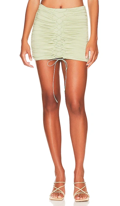 Shop H:ours Piper Mini Skirt In Sage Green