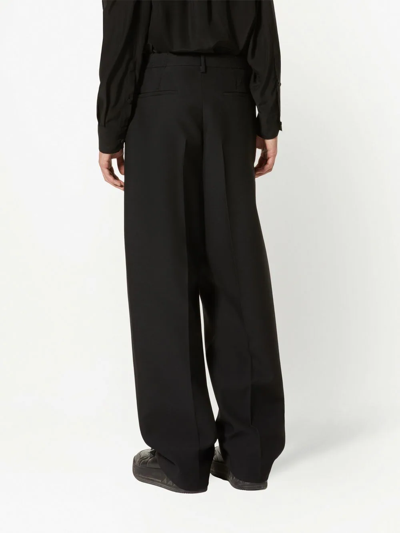Shop Valentino Crepe Couture Tailored Trousers In Black