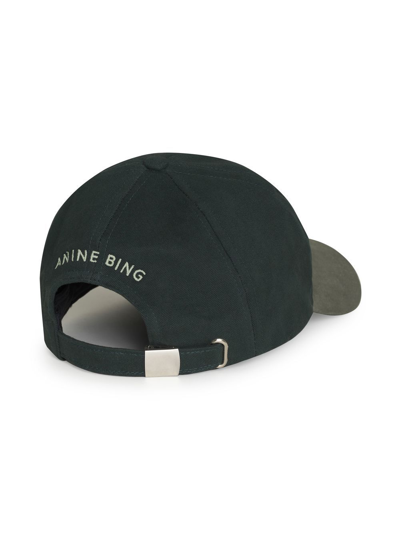 Shop Anine Bing Embroidered-logo Cap In Green
