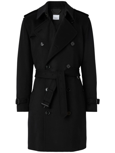 Shop Burberry Kensington Trench Coat In Black