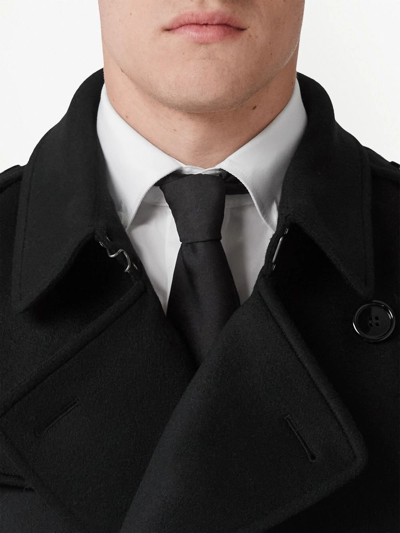 Burberry Cashmere Kensington Trench Coat In Black