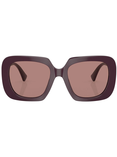 Shop Versace Medusa Head Square-frame Sunglasses In Rot