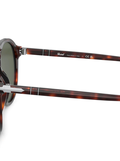 Shop Persol Tortoishell-effect Round-frame Sunglasses In Braun