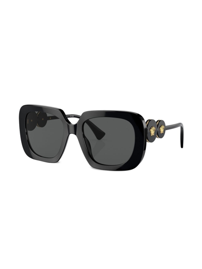 Versace Medusa Head Round-frame Sunglasses In Schwarz