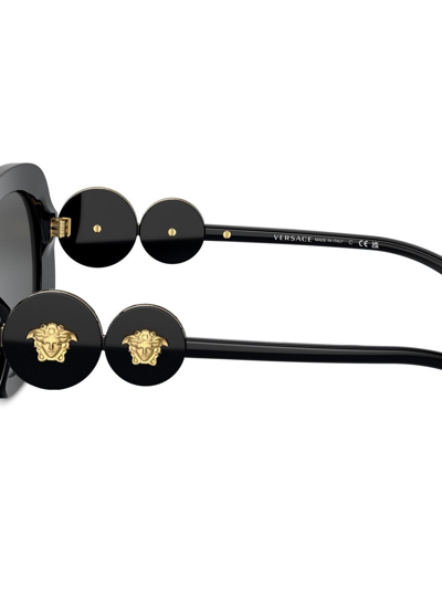 Versace Medusa Head Round-frame Sunglasses In Schwarz