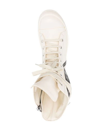 Shop Rick Owens Lace-up Leather Ankle Boots In Weiss