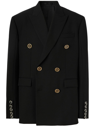 Shop Burberry Double-breasted Tailored Jacket In Black