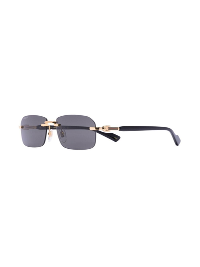 Gucci Rimless Rectangle-frame Sunglasses In Schwarz