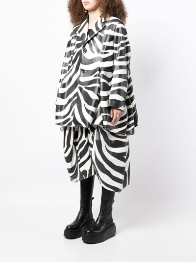 Shop Comme Des Garçons Zebra-print Single-breasted Coat In Black