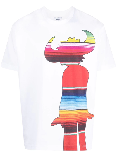 Shop Junya Watanabe Graphic-print Crewneck T-shirt In Weiss