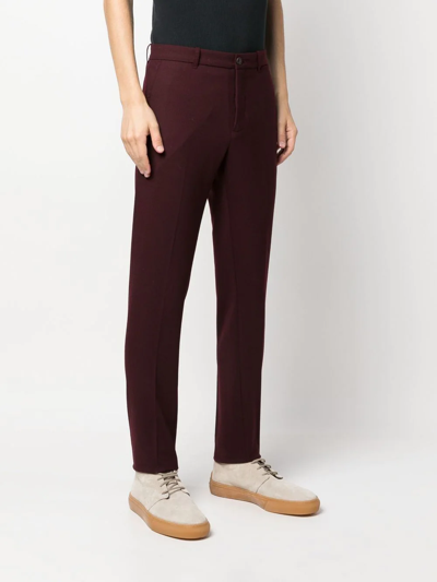 Shop Aspesi Straight-leg Wool-blend Trousers In Rot