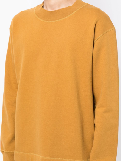 Shop Margaret Howell Loopback Crew Neck Sweatshirt In Yellow