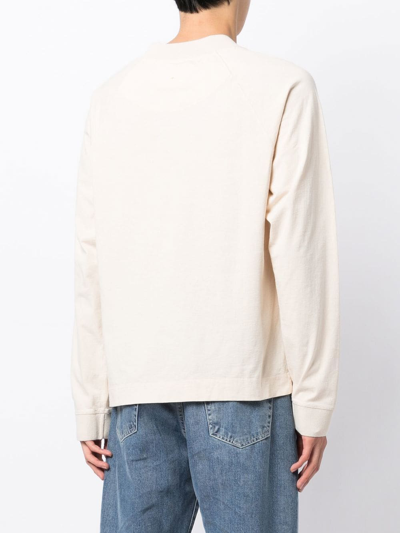 Shop Margaret Howell Crew Neck Jersey Sweatshirt In White