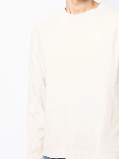 Shop Margaret Howell Crew Neck Jersey Sweatshirt In White