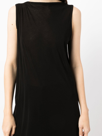 Shop Yohji Yamamoto Side-slit Sleeveless Midi Dress In Black