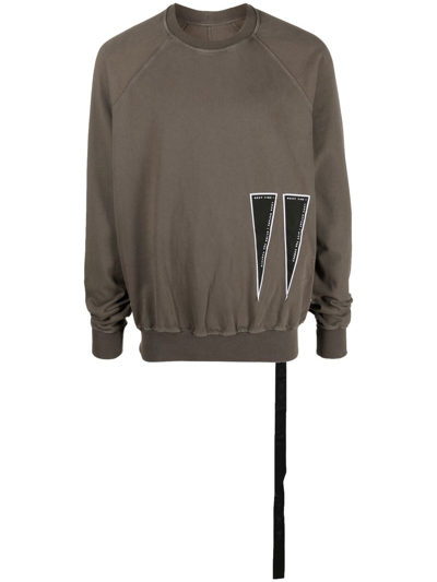 Rick Owens Drkshdw Triangle-patch Crew-neck Sweatshirt In Grau