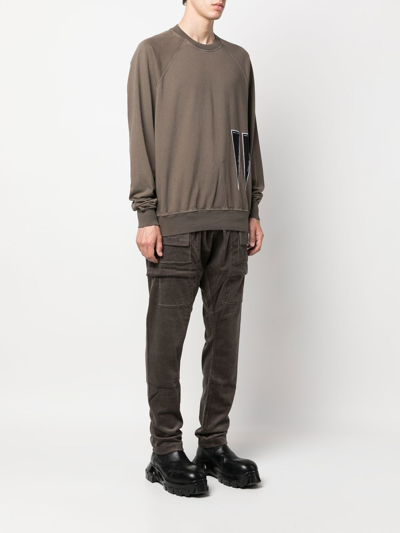Rick Owens Drkshdw Triangle-patch Crew-neck Sweatshirt In Grau