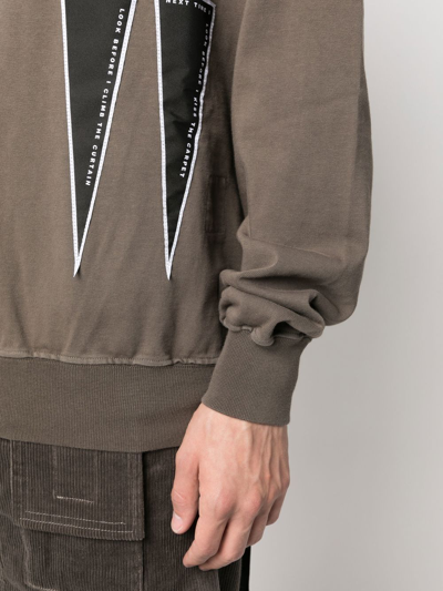 Rick Owens Drkshdw Triangle-patch Crew-neck Sweatshirt In Grau