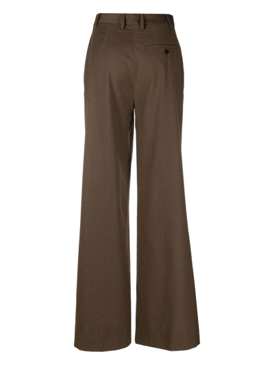 Shop Closed High-waisted Straight-leg Trousers In Braun