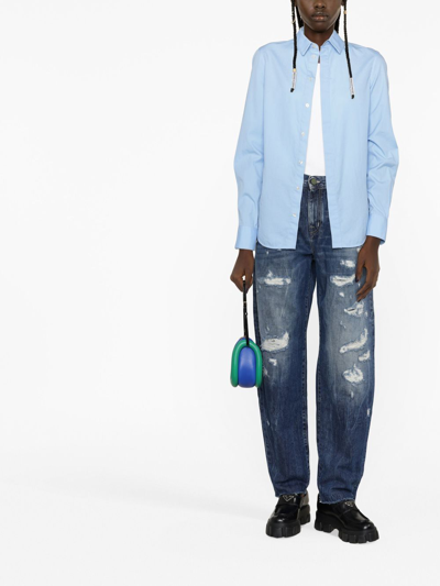 Shop Jacob Cohen Kendal Mid-rise Tapered Jeans In Blau