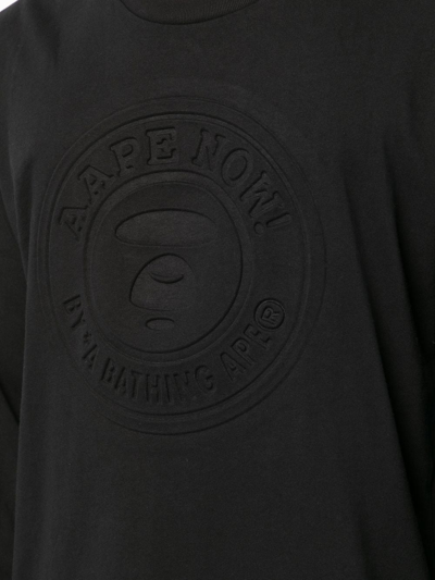 Shop Aape By A Bathing Ape Cotton Logo-print T-shirt In Black