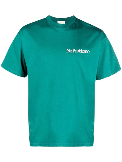 Shop Aries No Problemo Print T-shirt In Green