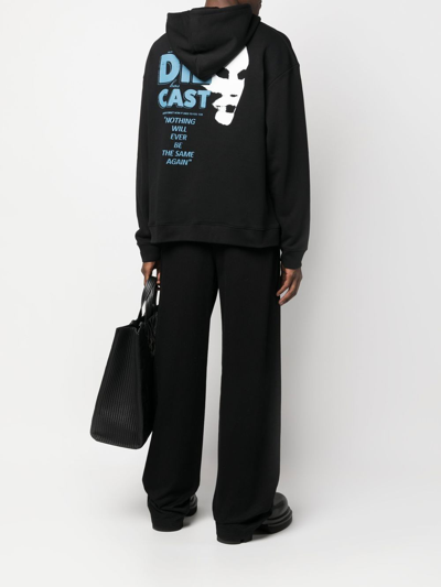 Raf Simons Text-print Hoodie In Schwarz