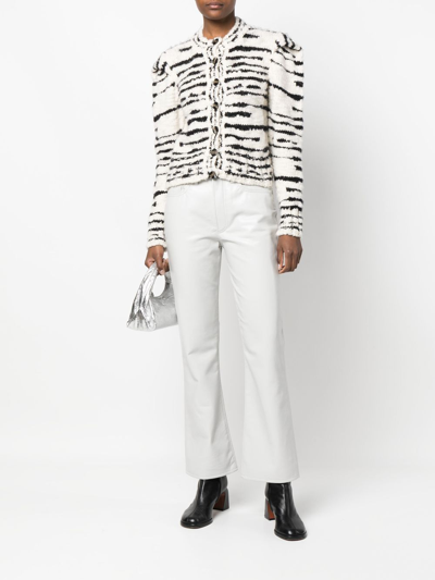 Agolde Bootcut Leather-blend Trousers In Grau