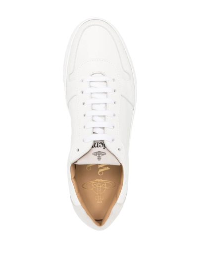 Shop Vivienne Westwood Logo-print Leather Sneakers In Weiss