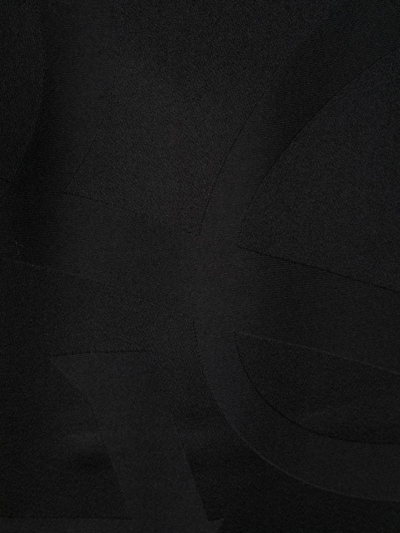 Saint Laurent Monogram Wool Scarf In Black