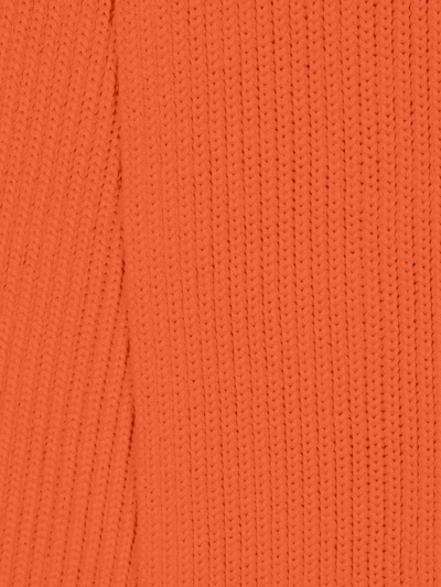 Dsquared2 Ribbed-knit Wool Scarf Set In Orange