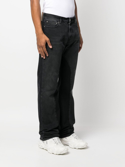 Shop Paura Panelled Straight-leg Jeans In Schwarz