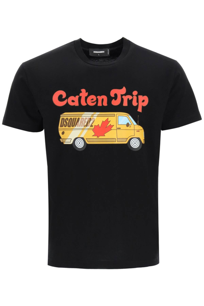 Shop Dsquared2 Cool Caten Trip T-shirt In Black