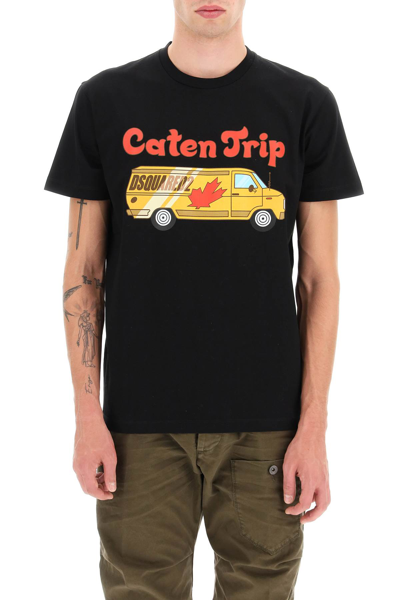 Shop Dsquared2 Cool Caten Trip T-shirt In Black