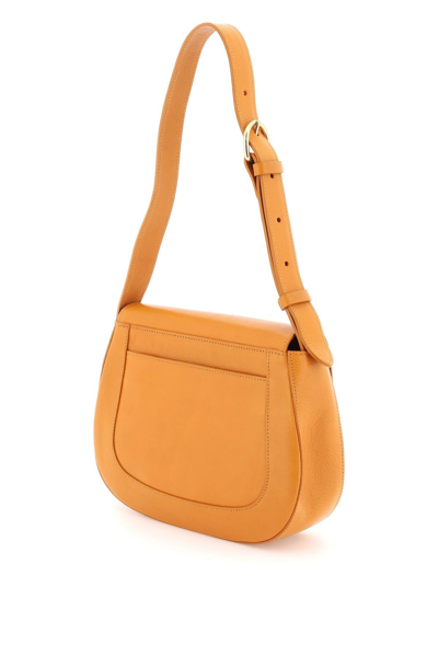 Shop Il Bisonte Grained Leather Shoulder Bag In Orange