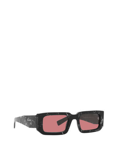 Shop Prada Eyewear Sunglasses In Abstract Black / White