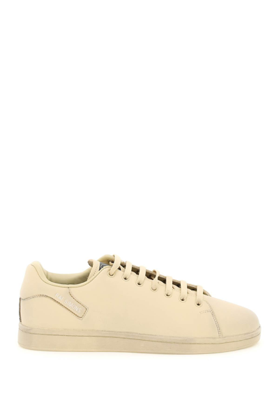 Shop Raf Simons 'orion' Leather Sneakers In Beige