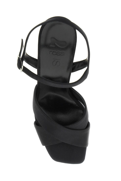 Shop Si Rossi Silk Satin  Sandals In Black