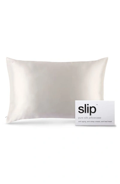 Slip Queen/standard Pure Silk Pillowcase In White