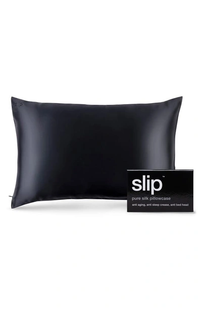 Slip King Pure Silk Pillowcase In Black