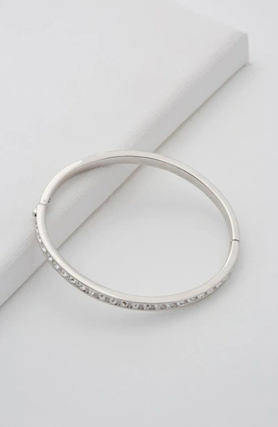 Shop Ted Baker Clemara Crystal Hinge Bangle Bracelet In Crystal/ Silver