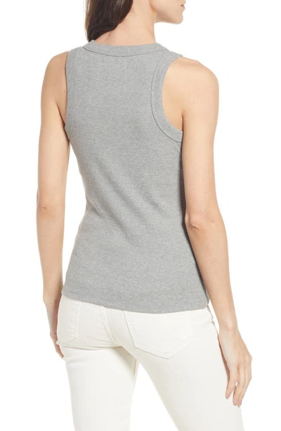 Madewell Heathered Brightside Tank Top In Heather Graphite