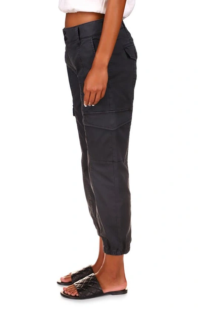 Sanctuary Rebel Crop Stretch Cotton Pants In Obsidian