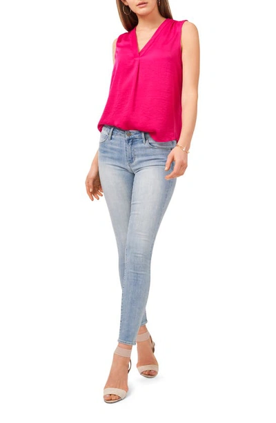 Vince Camuto Rumple Fabric Blouse In Hot Pink