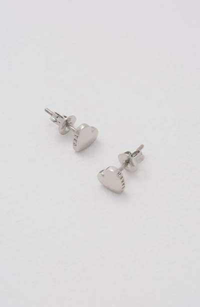 Shop Ted Baker Harly Heart Stud Earrings In Silver