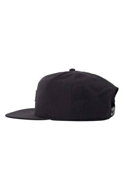 Shop Quiksilver Silver Dollar Snapback Baseball Cap In Black