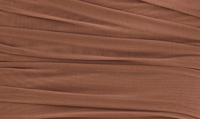 House Of Cb Valentina Asymmetric Cutout One-shoulder Midi Dress In Mocha