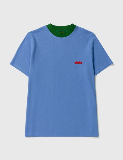Shop Ololo Seco Mock Neck T-shirt In Blue